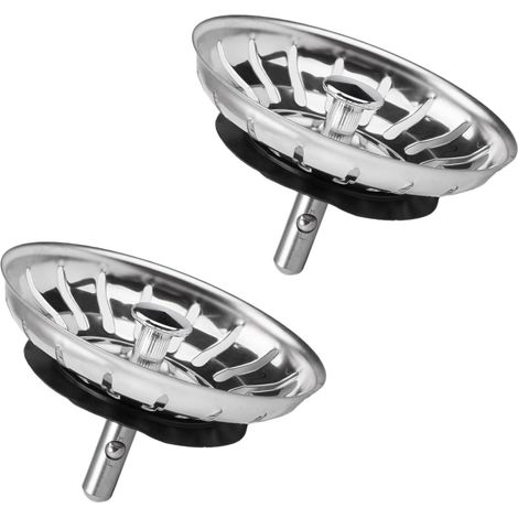 Zolginah 2 Stück 82 Mm Abfluss Für Küchenspüle Aus Edelstahl, Universeller Spülbecken-siebkorb, Verstopfungssicherer Küchenspülen-stopper, Verwendet Für Küchenspüle, Badezimmerspüle