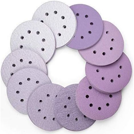 100 Stück Schleifscheibe, 125 Mm, Turmschleifscheiben, Körnung 60, 80, 100, 120, 180, 220, 240, 320, 400, 800, 8 Löcher, Luxuriös, Langlebig, Hervorragend Für Exzentrisches Schleifen Und Polieren (lil