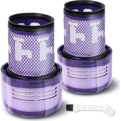 Ersatzfilter Kompatibel Mit Dyson V12 Besenstaubsauger – 3 Waschbare Hepa-filter + 1 Reinigungsbürste – Für Detect Slim, Sv34, Sv35 Modelle – 99,97 % Wirksamkeit Gegen Allergene