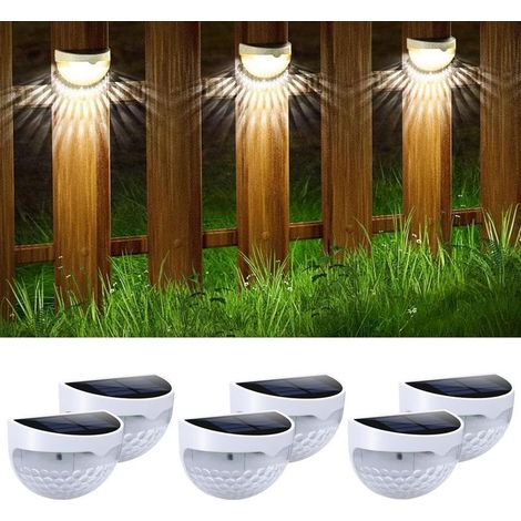 (6 Stück) Solar-gartenleuchten Für Außenzäune, Kabellose Led-solar-gartenleuchten, Solar-gartenleuchten Für Den Außenbereich, Wasserdichte Außenwandleuchten, Zaun, Innenhof, Terrasse, Treppen