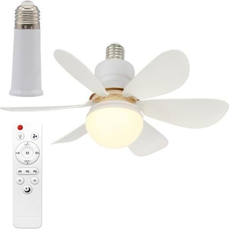 (identisches Duplikat) Generische Deckenventilatorlampe Mit E27-fassung (85–265 V) – Leise Beleuchtung – Fernbedienung – 3 Geschwindigkeiten Und 3 Farbtemperaturen – 30 W (schlafzimmer/wohnzimmer/büro