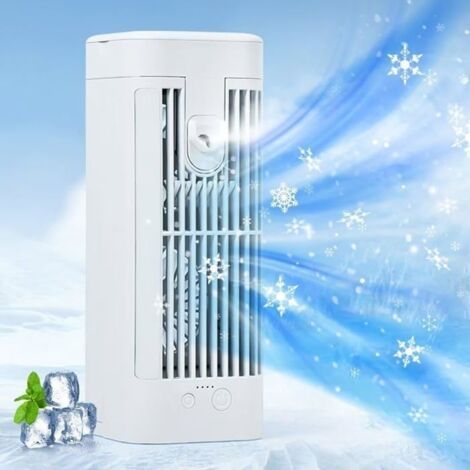 (weiß.) Tragbare Mini-klimaanlage – Schreibtischventilator – Persönlicher Luftkühler – Leiser Luftnebelventilator