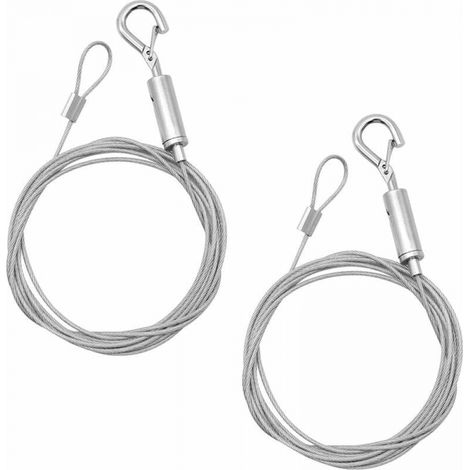 1,5 Mm X 2 M, 2 Stück Edelstahl-hakenkabel, Verstellbares Vorhangkabel, Kronleuchterseil Für Bilderrahmen, Wäschetrocknungsleine Im Freien, Spiegelrahmenbefestigungen