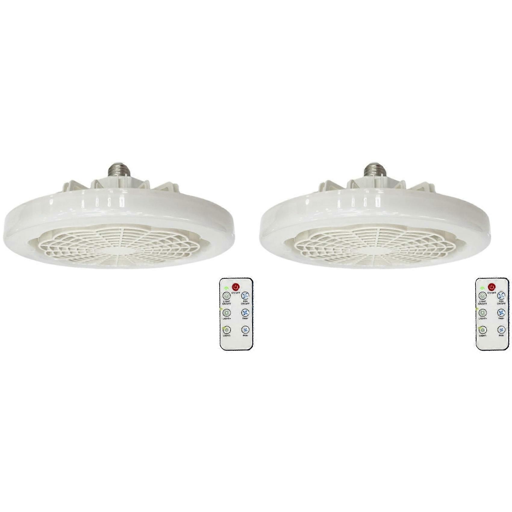 Ventilateur De Plafond 2x E27 Avec Lumière Et Télécommande, Ventilateur Intelligent Avec Éclairage, Lampe De Plafond Led A