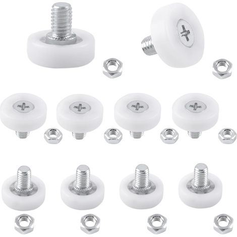 10 Stück Schubladenrollen Aus Pom-kunststoff Mit Muttern Und Gleitern Für Diy-möbel (durchmesser 19 Mm)