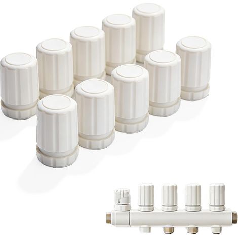 10 Stück Thermostat-ventilkappen Aus Weißem Abs, M30 X 1,5-gewinde Für Heizkörper