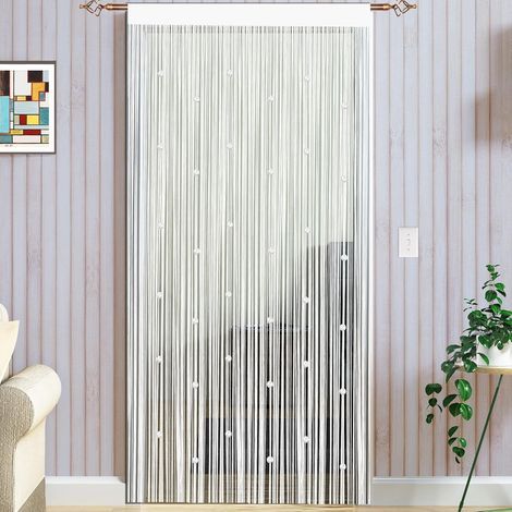 100 X 200 Cm Weißer Perlen-türvorhang, Anti-fliegen-vorhang Für Außentür, Moskitonetz, Vorhänge, Außen-anti-fliegen-vorhang, Trennwand