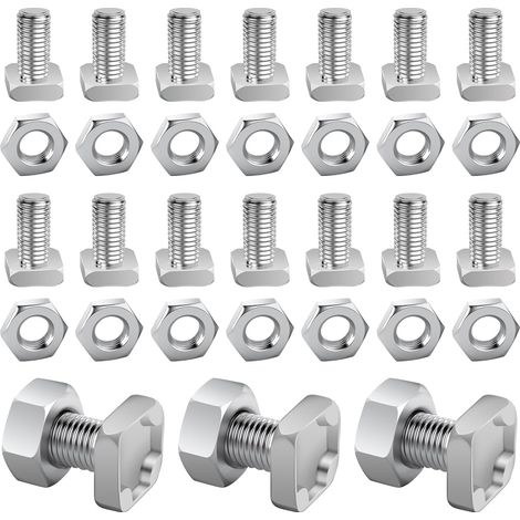 100er-pack Gewächshausschrauben Und -muttern, Aluminium-vierkantschrauben Und -muttern, Reparatursatzteile Für Die Gewächshaus- Und Gartenbefestigung
