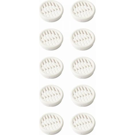 10x Runde Lüftungsgitter Aus Kunststoff, Einbaudurchmesser 39,5 Mm, Höhe 11, Mm, Lüftungsdecke, Wandschutzabdeckung, Weiß
