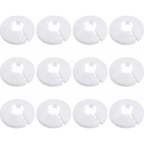 12 Stück Rohrabdeckung, Sanitärrohrabdeckung, Heizkörpermanschette, Heizkörperhülse Für Rohr, Weiße Runde Rosette, Durchmesser 15 Mm (weiß)