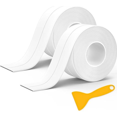 2 Rollen Weißes Badezimmer-silikondichtmittel, Selbstklebendes Klebeband, Badewannen-dichtungsstreifen, Geeignet Für Viele Gelegenheiten (320 X 3,8 Cm)