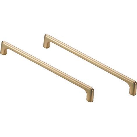 2 Stück Küchenmöbelgriffe, Europäische Moderne Schubladengriffe Aus Gebürstetem Messing, Küchen- Und Badezimmertürgriffe, Lochmitte 192 Mm