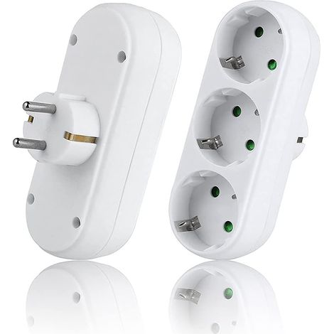 2 Stück Wandsteckdosenleiste, Mehrfachsteckdosenblock Mit 3 Steckdosen, (3500 W/16 A), Mehrfachsteckdose, Elektrische Steckdosenleiste Für Zuhause, Büro