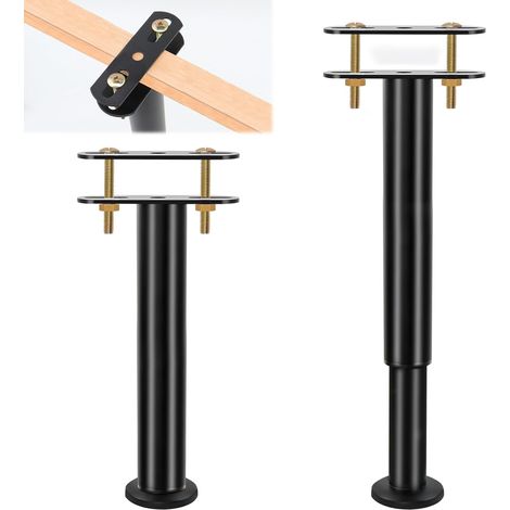 2-teiliges Verstellbares Möbelbein, 25–45 Cm Höhenverstellbare Bettbeine, Bettstützfüße Aus Stahl, Kein Bohren, Verstellbares Möbelbein Für Zentrale Lattenroste