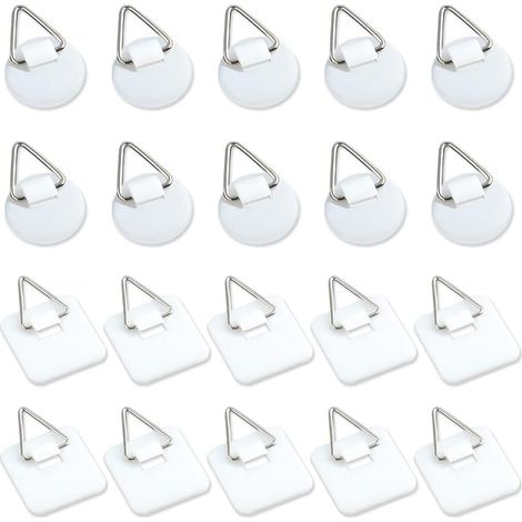 20 Stück 2,5 Cm Unsichtbare Selbstklebende Rückseiten, Vertikale Selbstklebende Wandplattenhalter, Wandplatten Für Teller, Bilder, Dekorative Kunst (weiß)