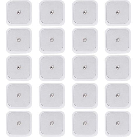 20 Selbstklebende Tens-platten 5x5cm Kompatibel Mit Beurer Tens-geräten, Wiederverwendbare Ersatzelektroden Für Die Elektrotherapeutische Massage (weiß)