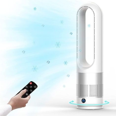 22-zoll-turmventilator Ohne Flügel, 80° Oszillierender Bodenventilator Mit Fernbedienung, Led-anzeige Und Automatischer Abschaltung, Tragbarer Leiser Ventilator Für Schlafzimmer, Zuhause Und Büro