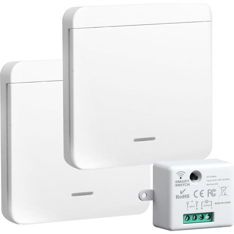230-v-funkschalter-kit 433 Mhz Rf Mit 10-a-empfänger, Kabelloses Lichtschalter-fernbedienungsset Mit 1 Sender Und 2 Controllern Für Smart Home