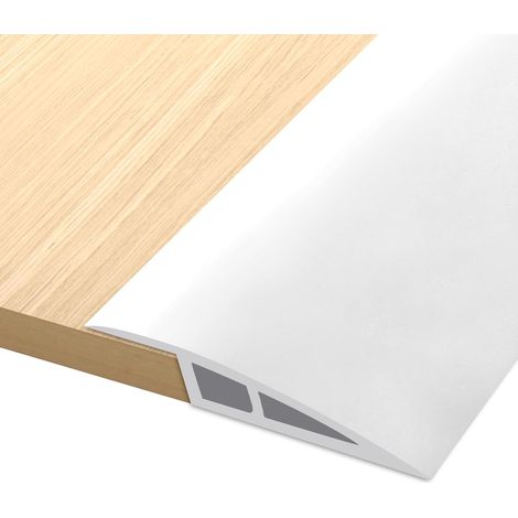 2m5cm Selbstklebende Schwellenstange – Selbstklebende Pvc-türschwelle – Schwellenstange Zur Niveauanpassung Für Schwellenhöhen Von 5 Mm Bis 10 Mm – Weiß