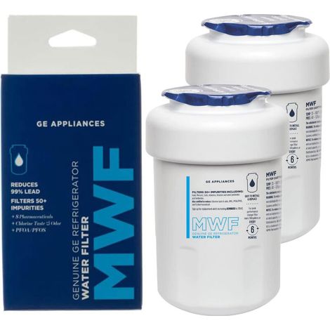 2er-pack Wasserfilter, Kompatibel Mit Mwf-kühlschränken Der Ge-modelle – Zertifiziert Zur Reduzierung Von Blei- Und Schwefelgerüchen