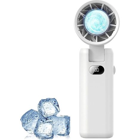 3600 Mah Wiederaufladbarer, Tragbarer Turbo-ventilator, Tragbarer Mini-usb-ventilator, Kühlventilator Mit 100 Geschwindigkeiten, Faltbarer Outdoor-ventilator, Ideal Für Büro, Camping Und