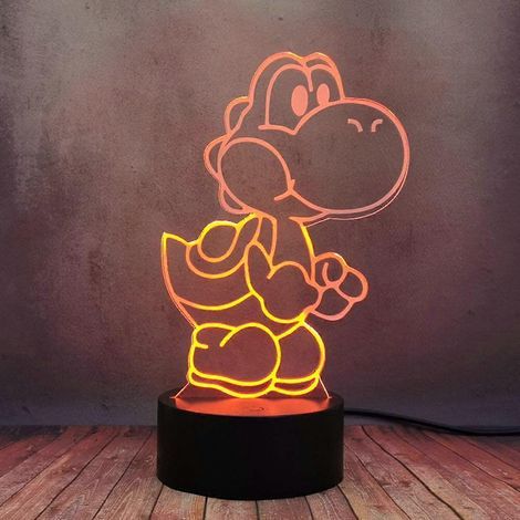 3d-led-nachtlicht, Yoshi-dinosaurier, Mario-spiel, Niedliche Yoshi-puppe, Kind, Anime-comic-lampe, Heimdekoration, Schreibtischlampe, 16 Farben, Dimmbar, Touch-fernbedienung, Blitz, Bab
