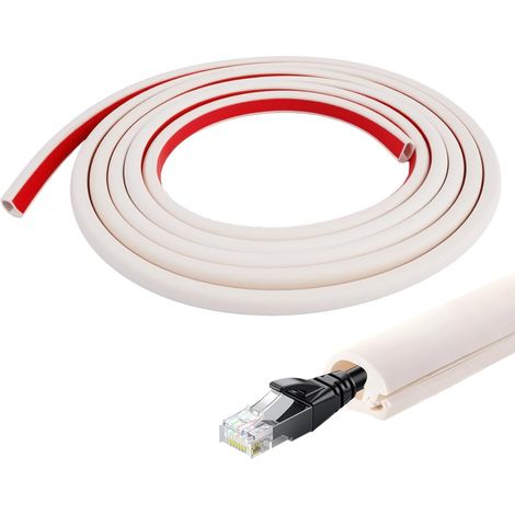 3m-kabelkanal, Selbstklebende Halbrunde Wand-tv-kabelabdeckung Aus Weichem Pvc, Mini-kabelkanal, Elektrokanal, Flexible Bodenkabelabdeckung, Für Boden, Wand, Fernseher, Büro Und Zuhause
