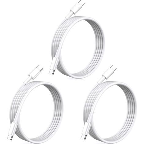 3er-pack 2 M Lightning-kabel Zum Laden Und Zur Datenübertragung, 2x Weiße Usb-c-kabel – 2 M Ladekabel (3er-pack)