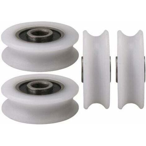 4 Stück 4 X 20 X 6,5 X 7,4 Mm, Weißer Innendurchmesser, 4 Mm U-nut-nylon-riemenscheibe Für Schiebetüren
