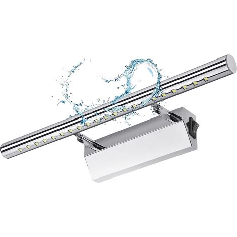 40 Cm Badezimmer-wandleuchte Mit Schalter, Led, 5 W, Badezimmerlampe, Wandleuchte, Panel, Wasserdicht, Ip44, Verstellbar, 180 °, Beleuchtung, Dekoration, Möbel
