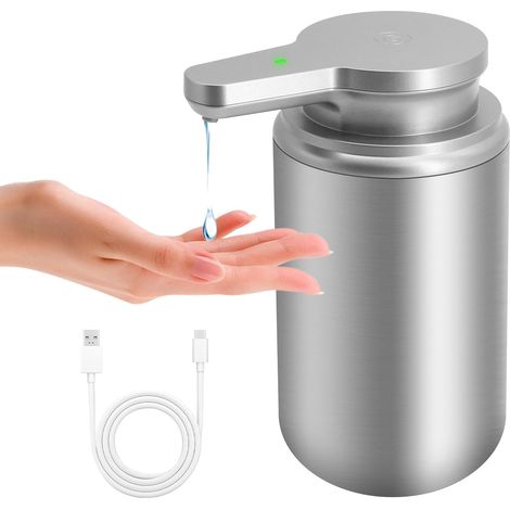 400 Ml Automatischer Seifenspender Aus Edelstahl Mit Sensor, Infrarot-seifenspender, Elektrischer Usb-c-lade-bewegungssensor Für Küche Und Badezimmer
