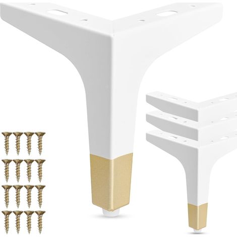 4er-pack 15 Cm Metall-möbelbeine – Moderne Weiß/goldene Diamant-dreieck-ersatzbeine Für Schrank, Sofa, Tisch, Ottomane