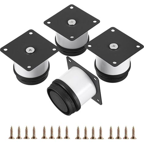 4er-pack 2-zoll-möbelbeine Aus Edelstahl, Kleine Schreibtischbeine Aus Metall, Sofabeine, Verstellbare Ersatzbeine Aus Weißem Metall, Runde Schrankbeine, Rallo