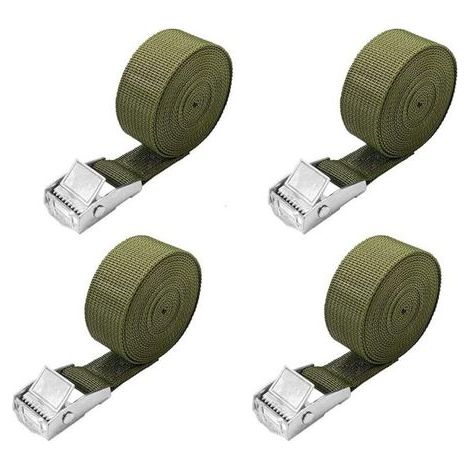 5 M Zurrgurte – 4er-set, Kurzer Ratschengurt Mit Spannschnalle, 25 Mm, 100 Kg Fahrradträgergurt, Extrem Robuster Motorradgurt