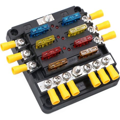 6-wege-sicherungskasten Mit Negativer Sammelschiene, 12 V, 24 V Dc, Flachsicherungsblöcke, 6-kreis-sicherungskastenhalter Für Automobil, Boot, Suv, Wohnmobil, Van