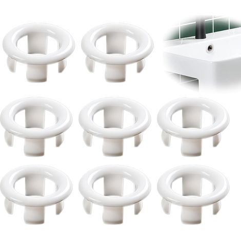 8 Stück Waschbecken-überlaufring – Überlauf-stopper-ring, Runde Loch-waschbeckenverkleidung, Badezimmer-waschbecken-überlaufring-abdeckung (weiß)