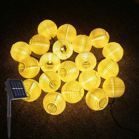 Aiducho Solar-led-laternen-lichterkette, Aled Light 30 Leds, 6,5 M/21,3 Fuß, Wasserdicht, Dekorative Led-laternengirlande Für Den Außenbereich Für Party, Weihnachten, Garten, Halloween (warmweiß)