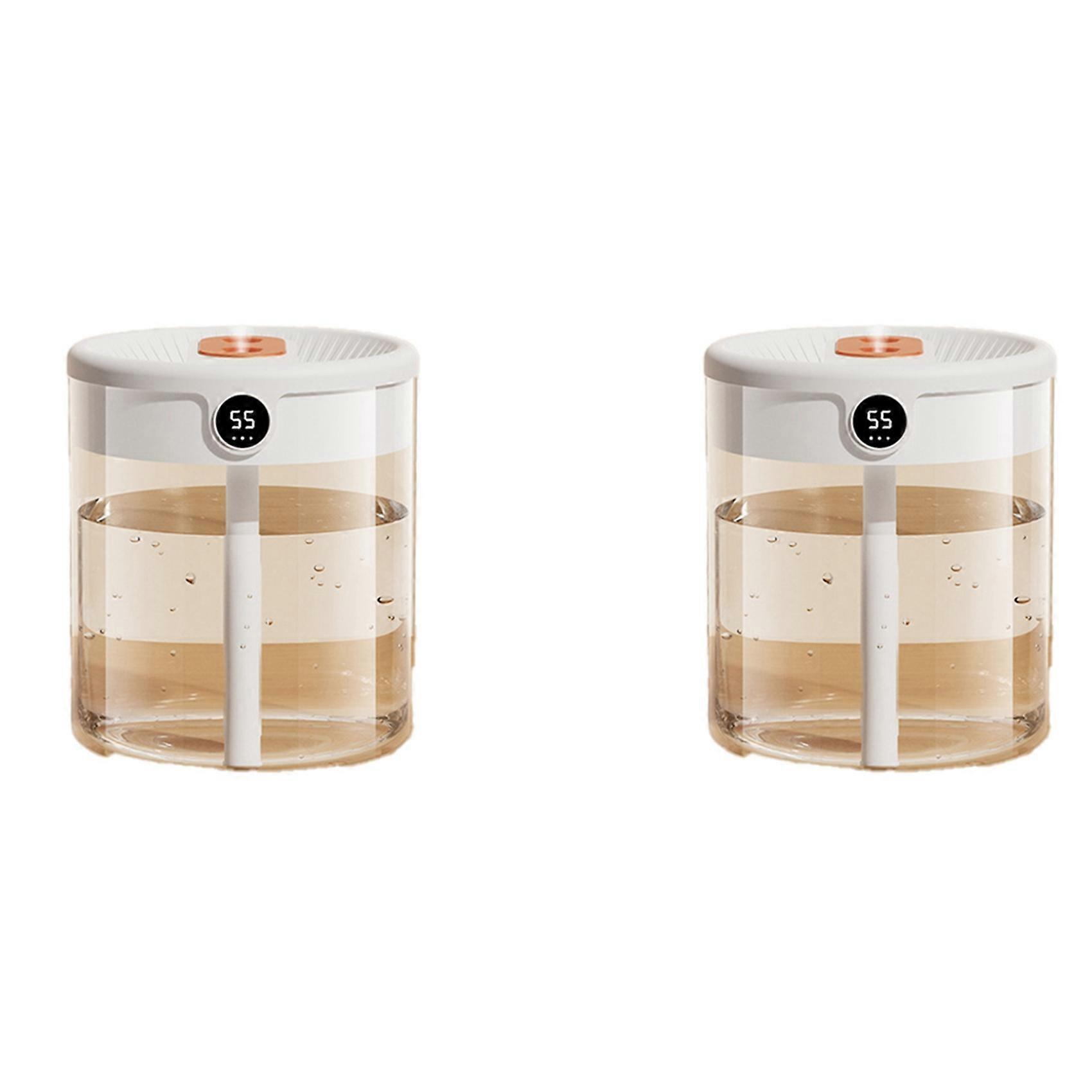 Humidificateur D'Air 2x H2o, Capacité 2 L, Double Buse, Écran Lcd, Diffuseur D'Huiles Essentielles, Portable, Usb, Blanc