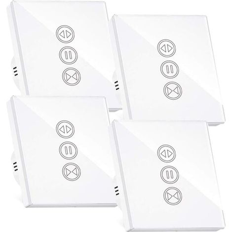 Aimoonsa – Vernetzter Schalter Für Rollladen – Alexa- Und Google Home-kompatibel – Hintergrundbeleuchtete Touch-steuerung – Programmierung Per App – 4er-pack