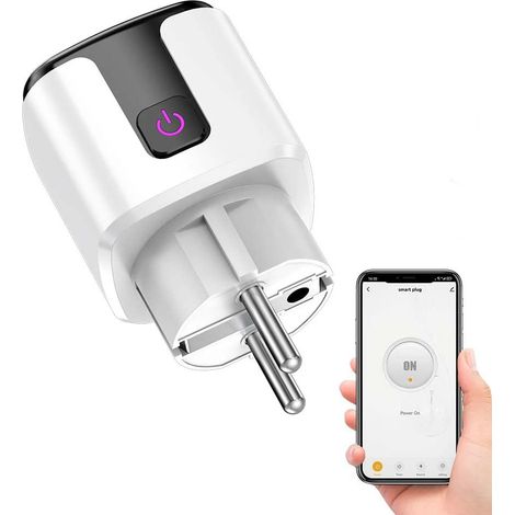 Alexa Connected Socket, Smart Life Wifi Plug 20a Steckdose Mit Power Control Timer Steckdose Kindersicherung, Google Home Alexa, Homekit Connected Socket, Weiß