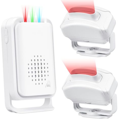 Bewegungsmelder, Ladengangglocke, Ladeneingang, Professionelle Ladentürklingel, Ip64, 280 M, Diebstahlschutz, Für Zuhause, Lager, Büro. 1 Empfänger, 2 Sensoren