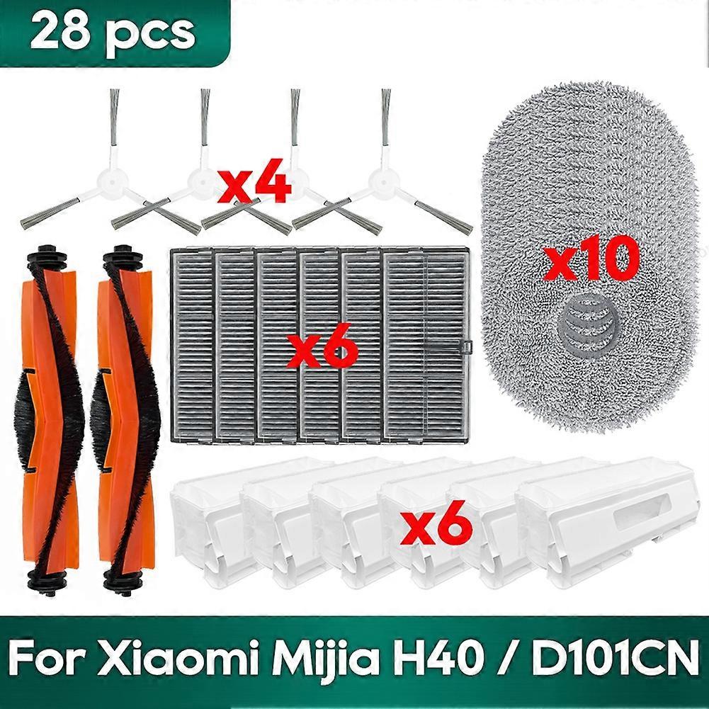Accessoires Pour Xiaomi Mijia H40 / D101cn : Brosse Principale, Filtre Hepa, Chiffons De Nettoyage, Sac À Poussière, Pièces De Rechange