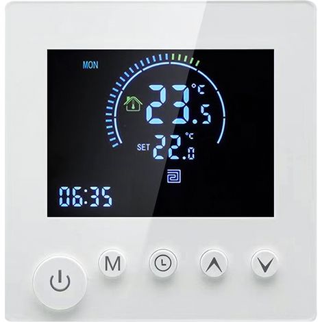 Decdeal – Programmierbares Intelligentes Wandthermostat – Ntc-sensor – Lcd-touchscreen – Fernbedienung Über Tuya-app – Kompatibel Mit Amazon Und Google Home
