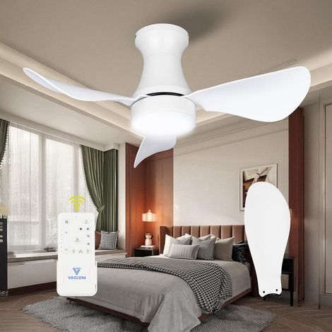 Deckenlüftung In 76 Cm Höhe Mit Beleuchtung – Kleiner Deckenventilator Mit Beleuchtung Für Schlafzimmer/kinderzimmer/kleiner Kuchen – Dezentes Design – Innen-/außenbereich – 3 Weiß