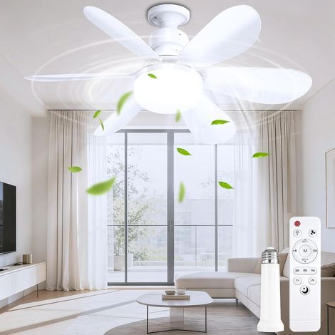 Deckenventilator Mit Licht Und Fernbedienung, 3 Geschwindigkeiten, 50 Cm Led-beleuchtung, Notfallschutz, Dimmbarer Timer 3000 K–6500 K, Leise – Wohnzimmer Oder Schlafzimmer