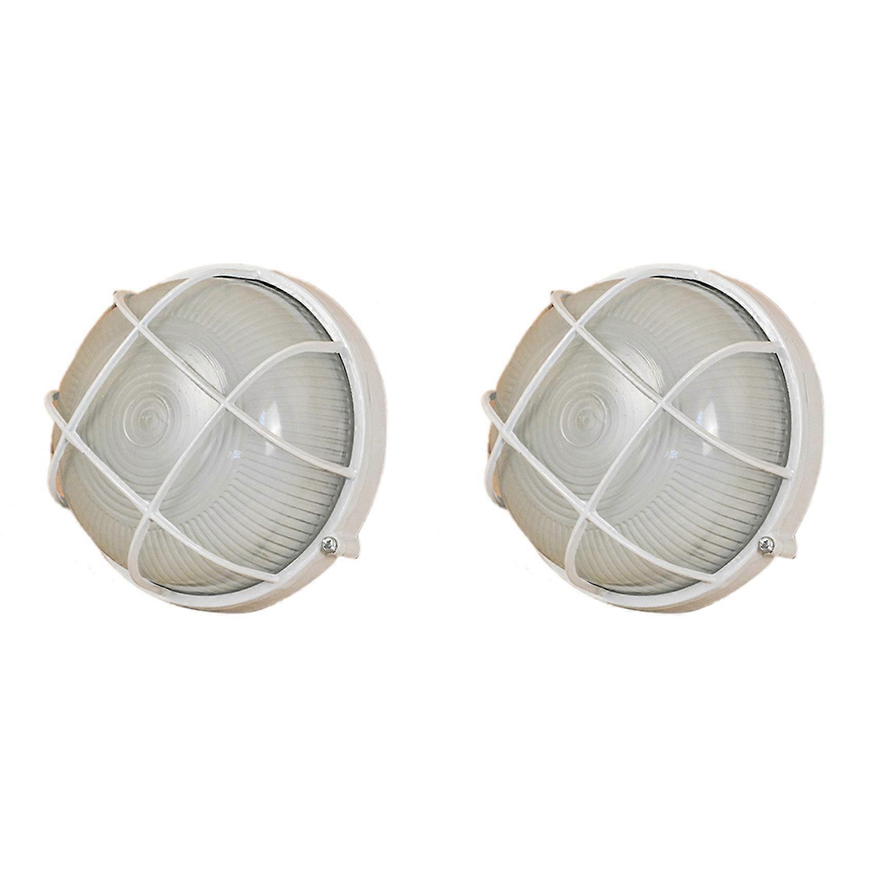 Lot De 2 Lampes Rondes Anti-vapeur Et Antidéflagrantes Pour Sauna, Hammam Et Salle De Bain.