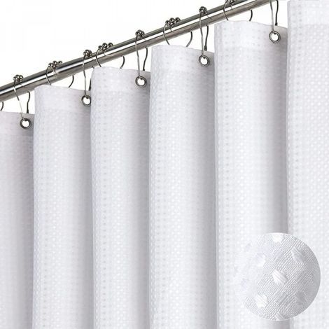 Dicker Stoff-duschvorhang, Luxuriöser Badezimmer-duschvorhang, 2 M X 1,8 M, Weiß