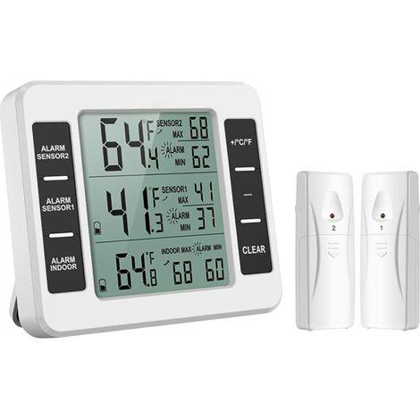 Digitales Kühlschrank- Und Gefrierschrank-thermometer Mit Lcd-display, Genauigkeit ±0,5 °c, Magnetischer Befestigung Und Selbstklebender Rückseite