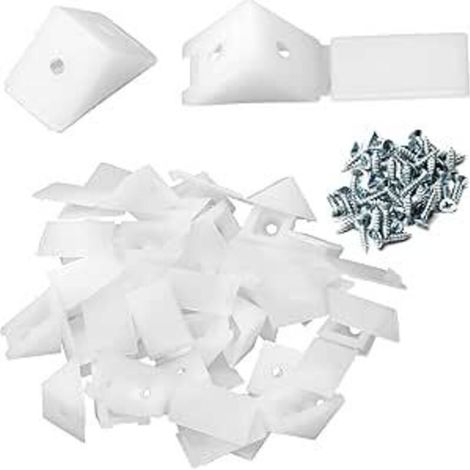 Eckhalterung In L-form Aus Weißem Nylon-kunststoff Mit Schutzkappe, 19,1 Cm, 40 Stück