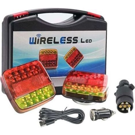 Ecleanfy-kabellose Anhänger-lichtplatte, Magnetisches Anhänger-heckbeleuchtungs-set, Wlan-led-licht, Wiederaufladbare Led-magnetische Kabellose Anhänger-rücklichter 12 V 24 V, Wasserdichte Led-anhänge